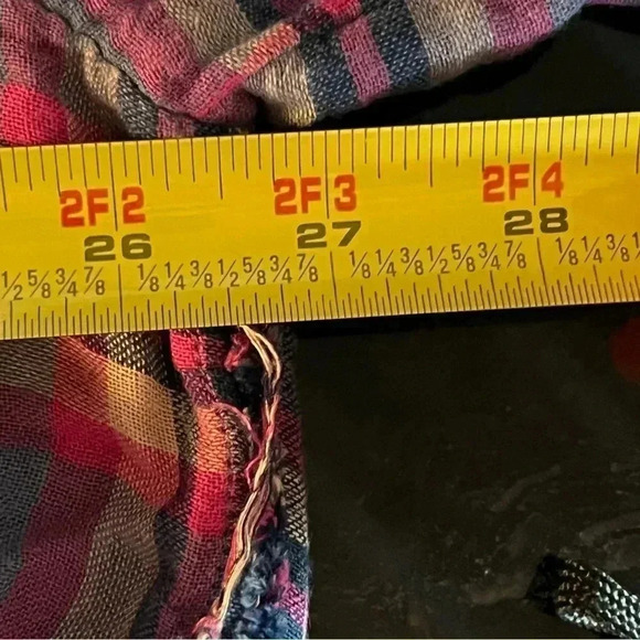 WOMEN'S PRE-WORN Medium‎ MUMU BLUE ELASTIC WAIST Flare and fringe bottom flannel - Picture 9 of 9